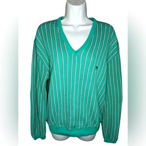Vintage Union Made Arnold Palmer Knit Golf Sweater Striped V-neck  Flaws